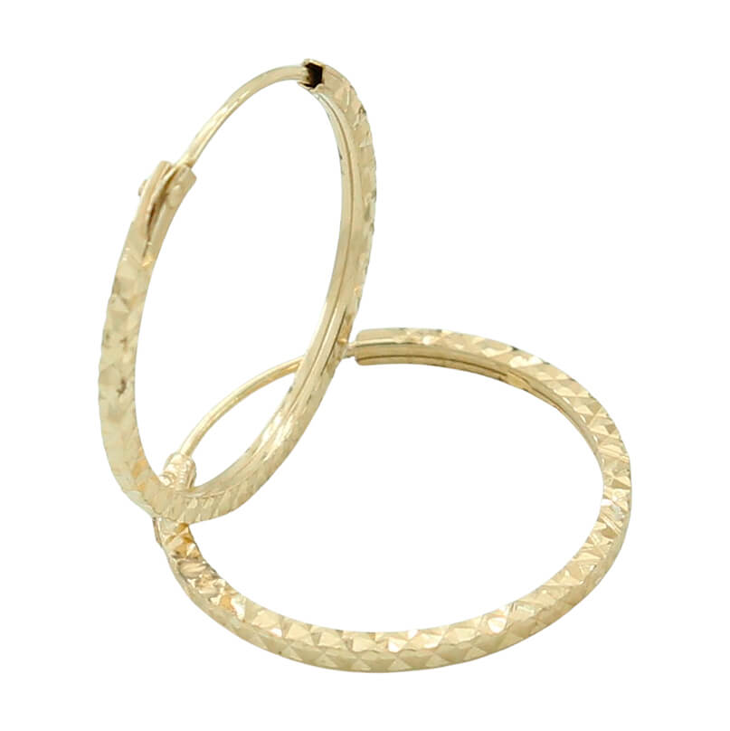 14x2MM CARVED HOOP EARRINGS.