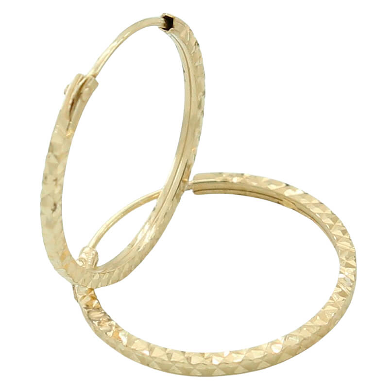 16x2MM CARVED HOOP EARRINGS.
