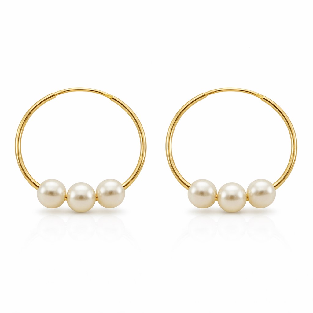 AROS TUBO 14x1MM CON TRES PERLAS.