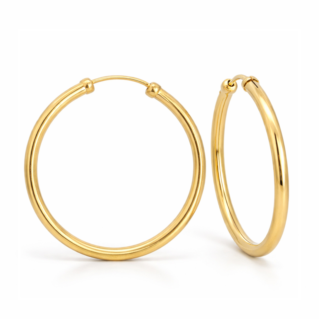 30x2MM ROUND TUBE HOOP EARRINGS.