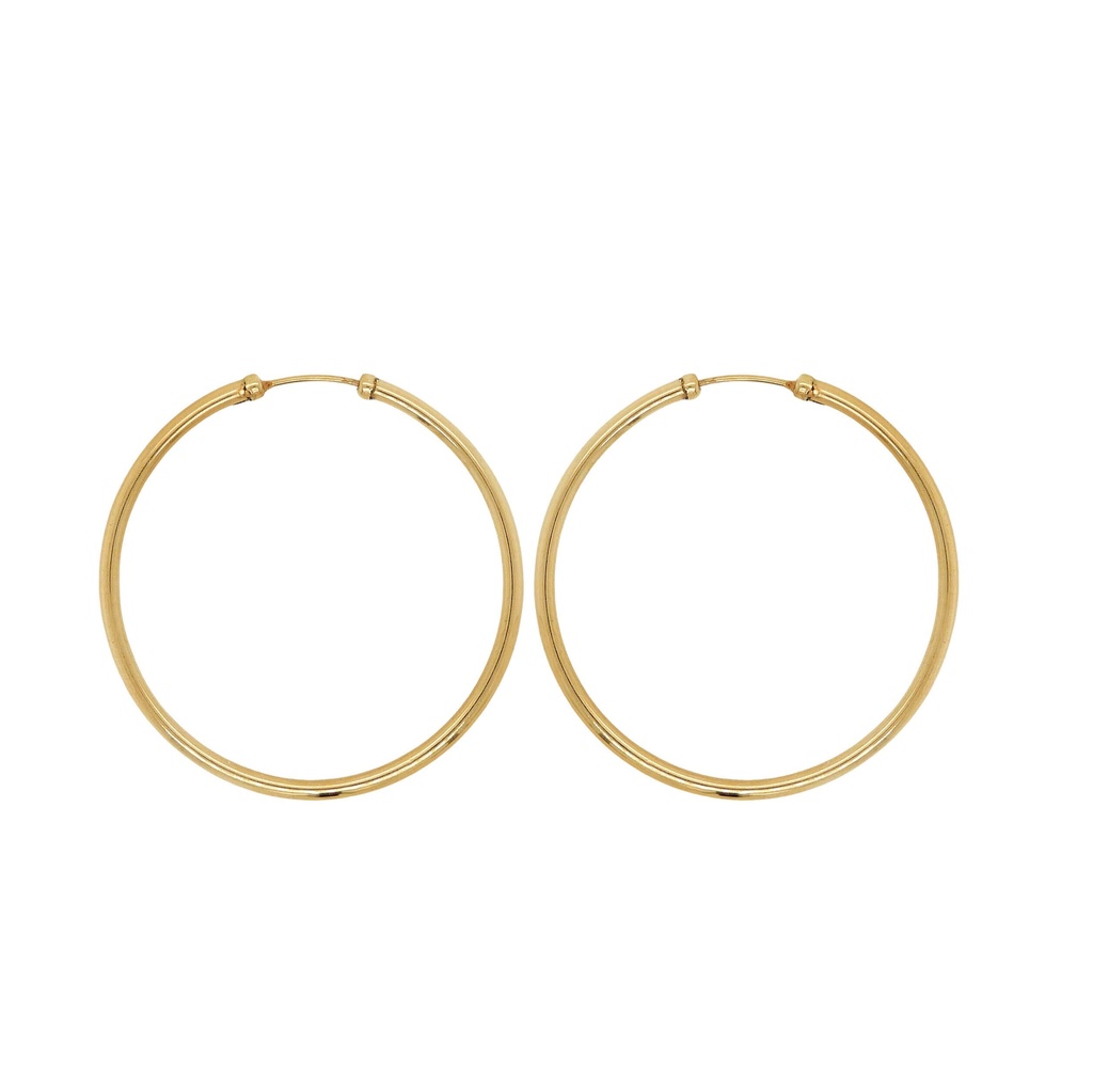 30x2MM ROUND TUBE HOOP EARRINGS.
