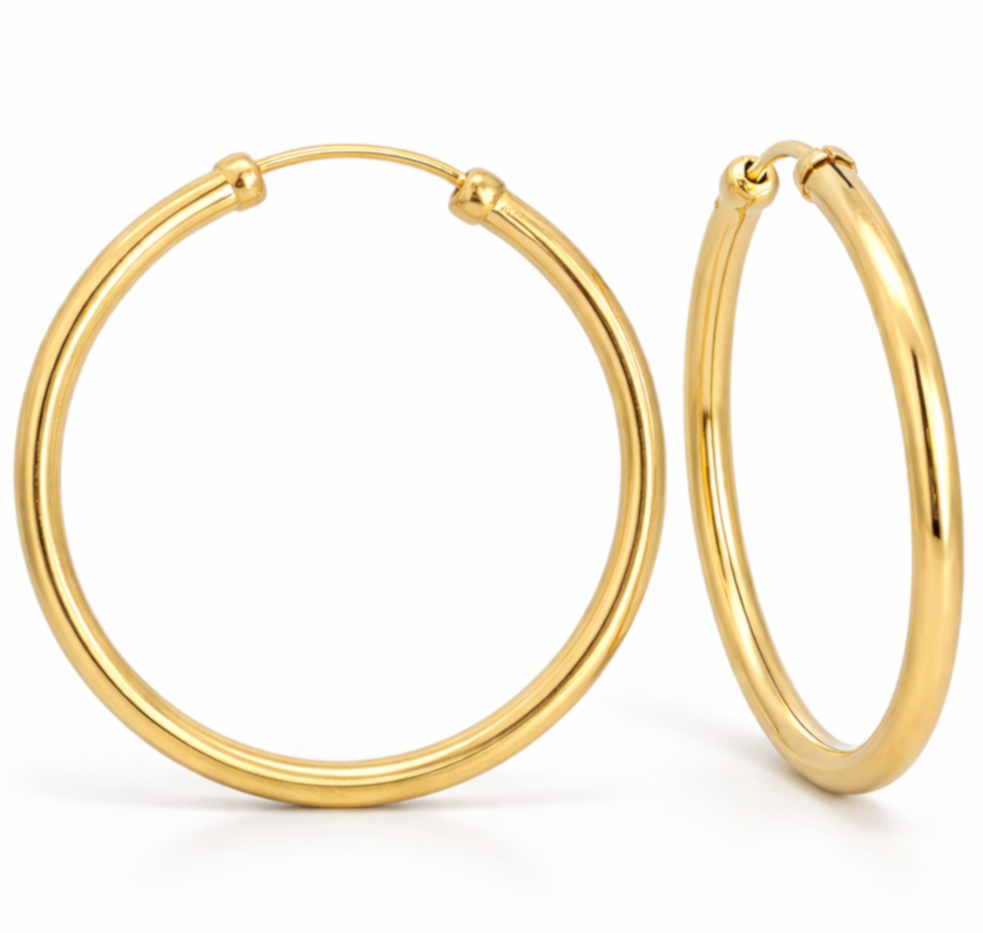 50x2MM ROUND TUBE HOOP EARRINGS.