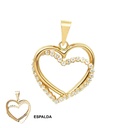 15MM DOUBLE HEART PENDANT WITH CZ.