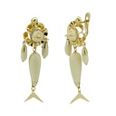 PENDIENTES ARQUILLO 6MM PERITAS COLOR MARFIL .40MM.CATALAN