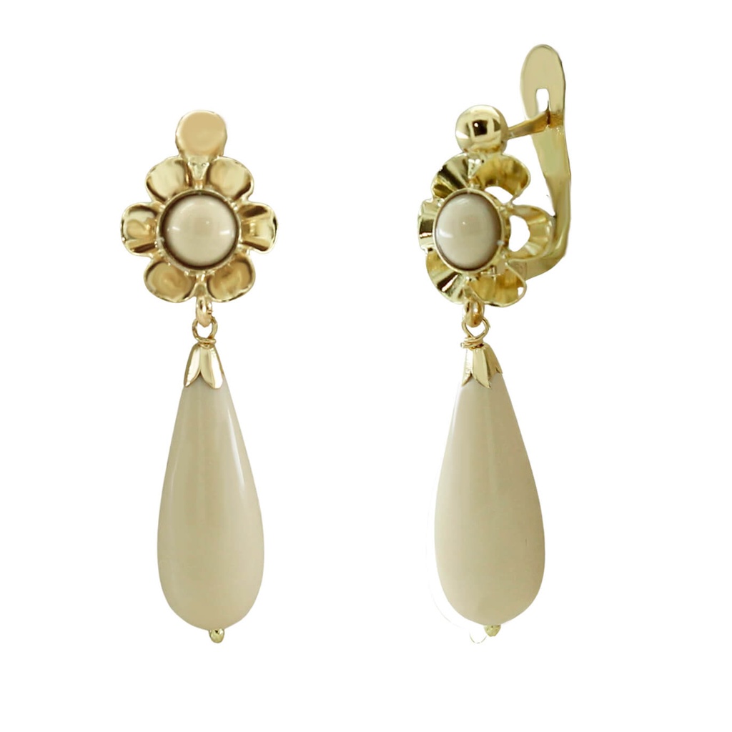 PENDIENTES ARQUILLO PERITA COLOR MARFIL.30MM.CATALAN