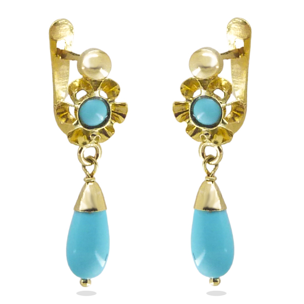 PENDIENTES ARQUILLO PERITA COLOR  TURQUESA .20MM.