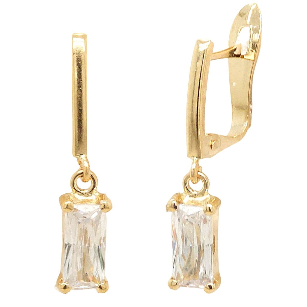 PENDIENTES CIRCONITAS BAGUETTE DE 7x3MM.CATALAN