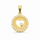 10MM HEART PENDANT WITH CZ.