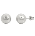 PENDIENTES BOLA LISA 7MM PRESION ORO BLANCO.