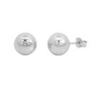 PENDIENTES BOLA LISA 7MM PRESION ORO BLANCO.