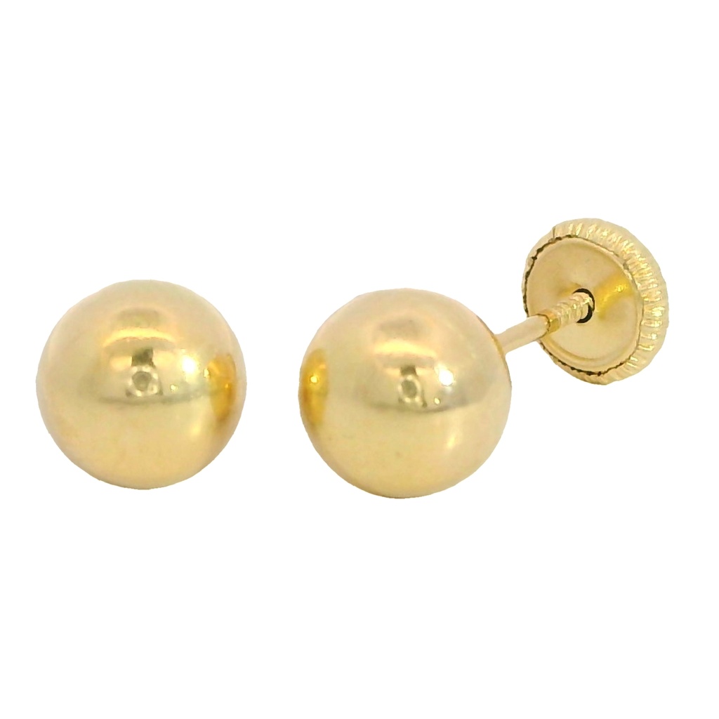 7MM BALL STUD EARRINGS.SCREW BACK.