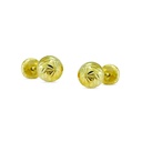 3MM CARVED BALL STUD EARRINGS.SCREW BACK.