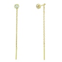 CUBIC ZIRCONIA AND CHAIN EARRINGS.