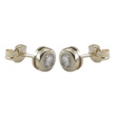 PENDIENTES CHATON ORO BLANCO PIEDRA 4MM.PRESION