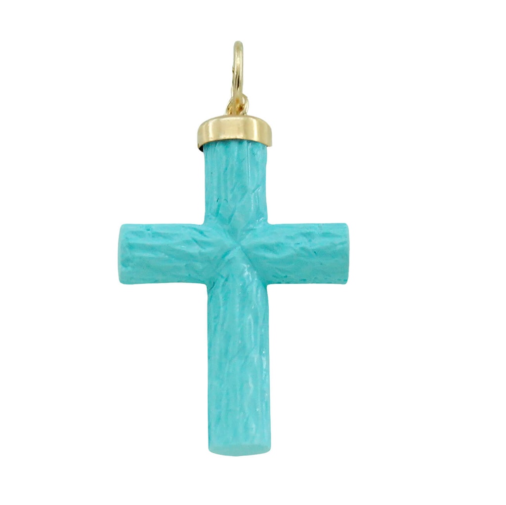 CRUZ COLOR TURQUESA 22x14MM