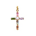 20MM COLOR CZ CROSS PENDANT.