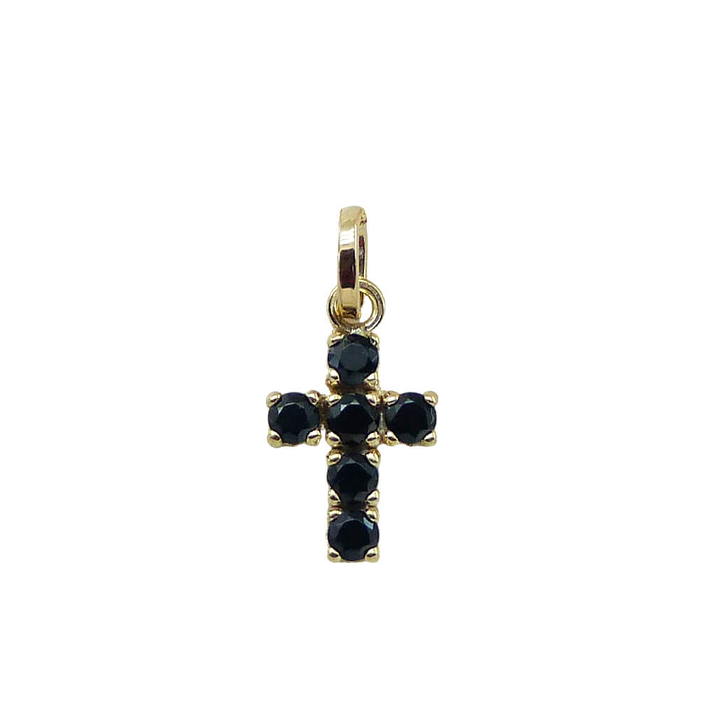 COLG.CRUZ PIEDRAS NEGRO 14MM OA