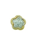 TWO TONE FLOWER PENDANT WITH CZ.8MM.