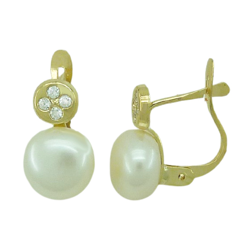 7MM BUTTOM PEARL LEVERBACK EARRINGS.
