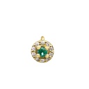 2.5MM EMERALD AND DIAMONDS PENDANT.H-SI 0.07 CT TW
