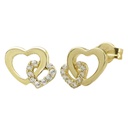 PENDIENTES DOBLE CORAZON CON CIRCONITAS.8MM.
