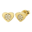 8MM HEART STUD EARRINGS WITH CZ.