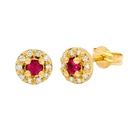 2.5MM RUBI AND DIAMOND STUD EARRINGS.H-SI 0.10 CT TW 