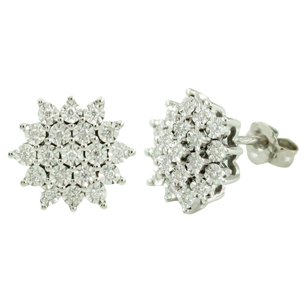 RENNET STUD EARRINGS.DIAMONDS H SI 0.16 CT TW 