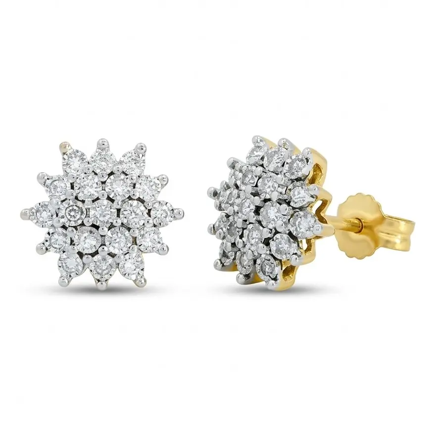 PENDIENTES CUAJO DE 38 BRILANTES 0.125 CT TW H-SI.9x9MM.