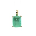 8x6MM EMERALD COLOR QUARTZ PENDANT.
