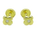 5'5MM QUATREFOIL STUD EARRINGS.SCREW BACK.