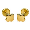 5MM QUATREFOIL STUD EARRINGS.SCREW BACK.