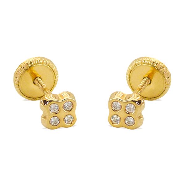 PENDIENTES CUATREBOL 8 CIRCONITAS. 4.5MM.TORNILLO.