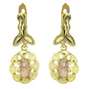  22MM OPENWORK EARRINGS PINK COLOR  CZ