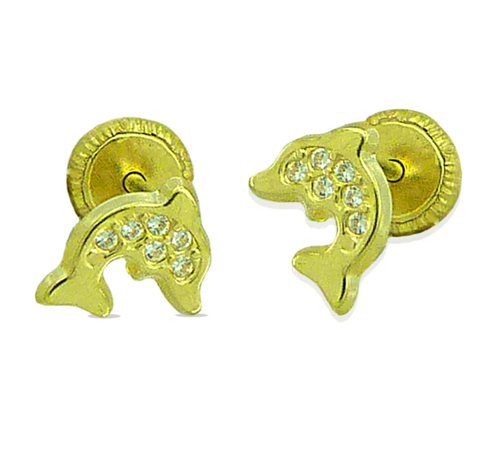 7MM DOLPHIN KID EARRINGS