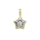 5MM TWO TONE STAR PENDANT WITH CZ.