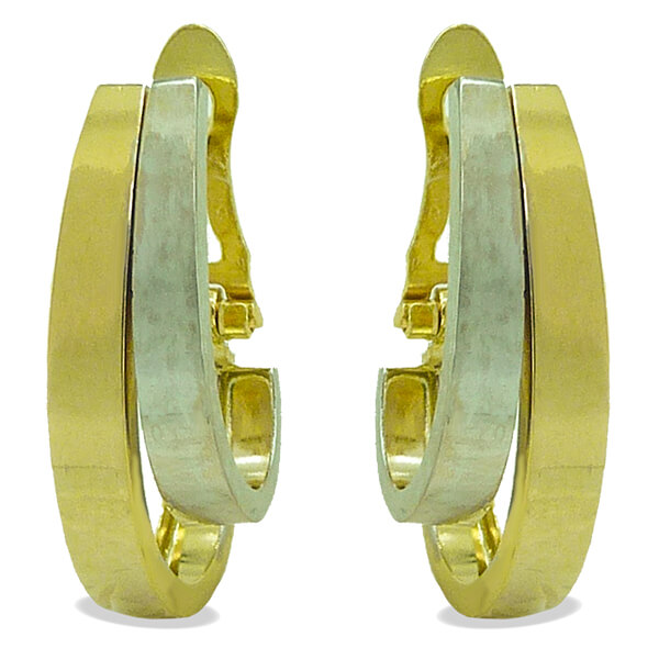 PENDIENTES DOBLE ARO 20x8MM BICOLOR.CATALAN