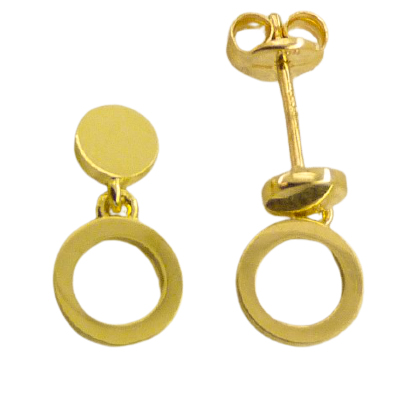 13MM EARRINGS.TWO CIRCLES.PUSHBACK.