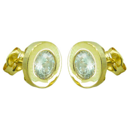 PENDIENTES "DONUT" CIRCONITAS 8MM.PIEDRA DE 5MM.PRESION