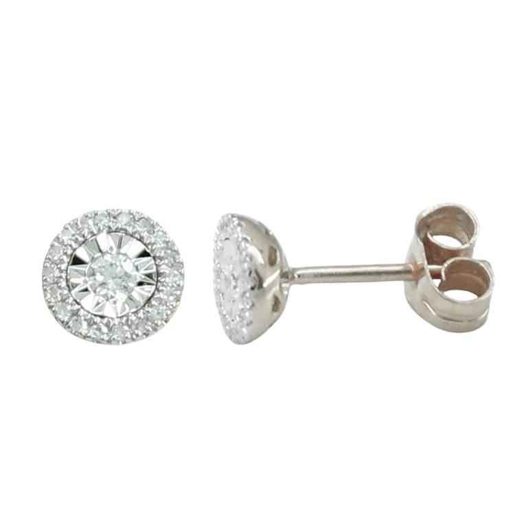 STUD DIAMOND EARRINGS. SI-H 0.07 CT TW 