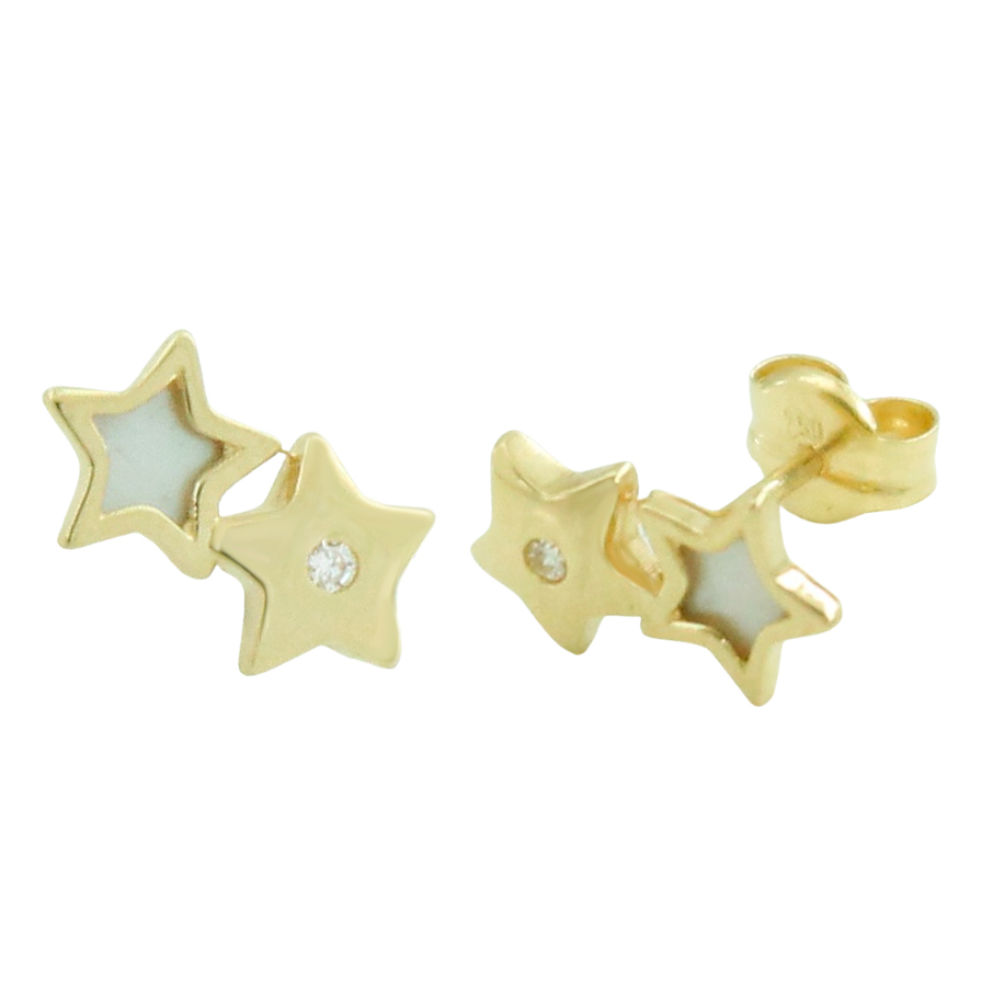 10x5MM MOTHER OF PEARL STARS EARRINGS.