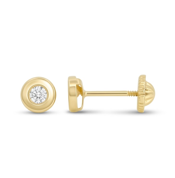 PENDIENTES "DONUT" CIRCONITAS .4'5MM DIAMETRO TOTAL.ROSCA