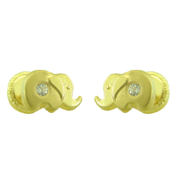 7MM ELEPHANT STUD EARRINGS.SCREW BACK.