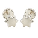 5MM WHITE GOLD STAR STUD EARRINGS.SCREW BACK.