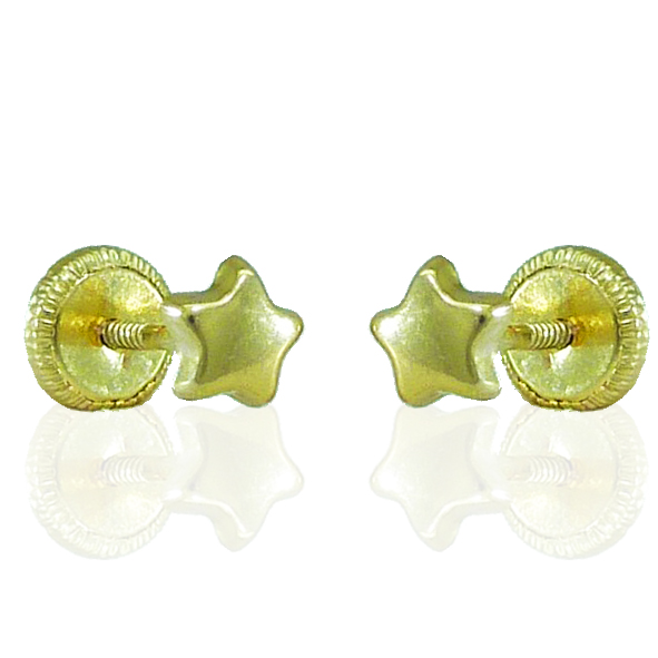 4'5MM STAR STUD EARRINGS.SCREW BACK.