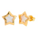 8MM MOTHER OF PEARL STUD EARRINGS.PUSHBACK.