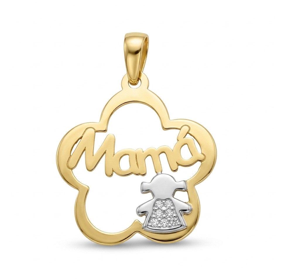 COLGANTE FLOR MAMA NIÑA CIRCONITAS