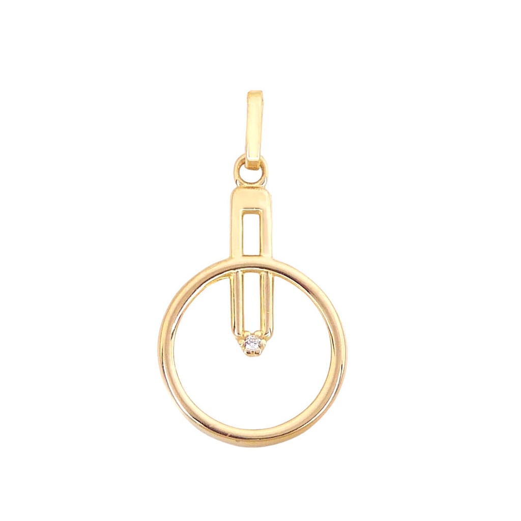 19MM ROUND PENDANT WITH CZ.