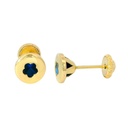 PENDIENTES FLOR PIEDRA COLOR ZAFIRO 4MM TORNILLO.
