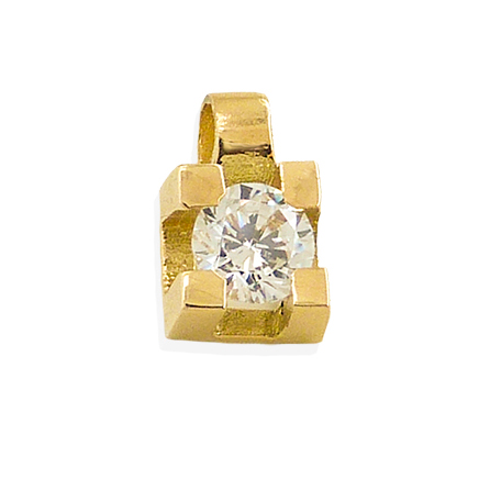 4X4MM CZ SQUARE CLAW PENDANT.